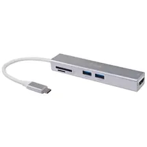 Equip 133480 3-in-1-USB-C-Multifunktions-Adapter, HDMI , USB 3.0, TF/Micro SD