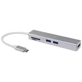 Equip 133480 3-in-1-USB-C-Multifunktions-Adapter, HDMI , USB 3.0, TF/Micro SD