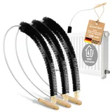 Gundel-Putz 3X Heizkörperbürsten 120cm mit Ziegenhaar Borsten für Heizkörperreinigung - Heizungsbürste, Flachheizkörper, Rippenheizkörper - Reinigungsbürste mit Edelstahldraht & Kunststoffummantelung