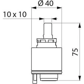 Delabie Keramikkartusche Ø 40 mm mit Druckausgleichsfunktion