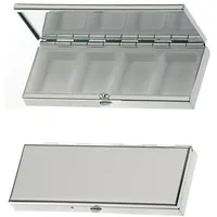 Hamburg Pillenbox mit 4 Fächern | Hochglanz Versilbert (Silber Plated) | L 10 cm | Edles Geschenk | Für Vitamine & Medikamente