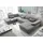 MID.YOU Wohnlandschaft U-Form mit Bettfunktion inkl. Kissen 3-Sitzer Grau