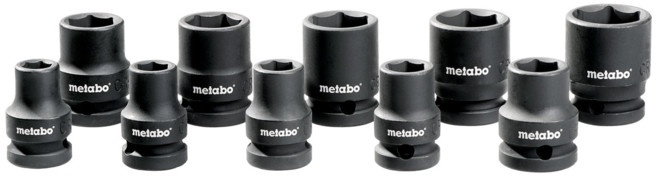 Metabo Steckschlüsselsatz 10-teilig für Schlagschrauber und Ratschenschrauber 1/2"