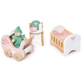 Tender Leaf Toys Kinderstube, Dovetail Nursery Set, Puppenhaus-Möbel, Holz, 7-teilig