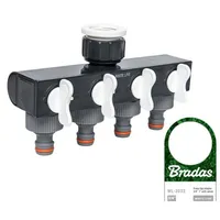 Bradas 4 Wege-Verteiler Wasserverteiler gelb