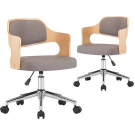 vidaXL Esszimmerstühle 2 Stk. Taupe Bugholz und Stoff