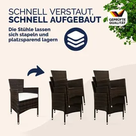 CASARIA Gartenmöbel Set 7-tlg. Braun