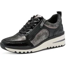 Marco Tozzi Damen Wedge Sneaker mit Reißverschluss Freizeit, Schwarz (Black Comb), 39 EU