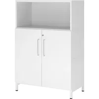 Hammerbacher Hammerbacher, Aktenschrank, Regal/Türen, 3OH Sockel weiß/weiß