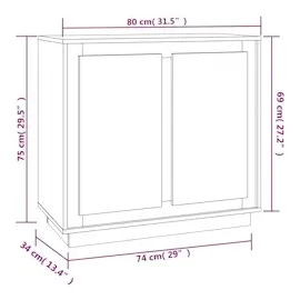 vidaXL Sideboard Räuchereiche 80x34x75 cm Holzwerkstoff