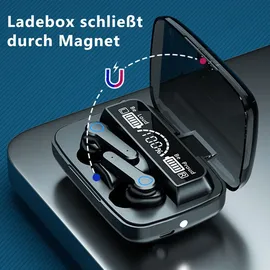 NAUCI Kopfhörer Ohrhörer für Xiaomi Redmi Note 15 Pro Pro+ Bluetooth In-Ear Headset - Schwarz