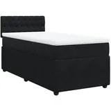 vidaXL Boxspringbett mit Matratze Schwarz 100x200 cm Samt