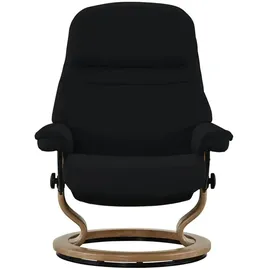 Stressless Relaxsessel Leder 88 x 103 x 78 cm Schwarz mit Hocker