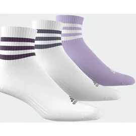 adidas 3-Stripes Cushioned Sportswear Mid-Cut Socken 3er Pack Weiß/Lila 13-14,5