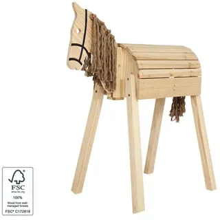 Happy People Holzpferd, BxHxL: 54 x 120 x 103 cm, unbehandeltes Holz - braun
