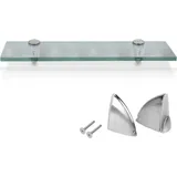 Vingo - Glasregal Wandregale mit Halterung Glasboden Badregal Bad Ablage Glasablage Regal Glas Badablage Glasscheibe Halterung Regale Milchglas