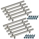Stahlia Möbelgriffe Edelstahl 160 mm Schrankgriffe silber Edelstahlrohr Ø10mm (10 Stück) Schubladengriffe Küchengriffe Stangengriff Handgriff Relinggriff