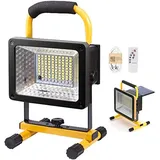 LED Strahler Außen 200W Superhelles Baustrahler Campinglampe USB Wiederaufladbares Akku Tragbares Flutlicht mit Fernbedienung 3 modi IPX6-Wasserdicht Arbeitslicht für Baustellen-Camping-Werkstatt