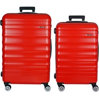 VEGMANN Koffer Mittelgroß - Kofferset Groß - Hartschalenkoffer Reisekoffer Trolleys mit 4 Spinner - Zwillingsrollen Rollkoffer 2 Teilig Gepäck Reisetasche Travel Set für Urlaub (Rot, L-XL)