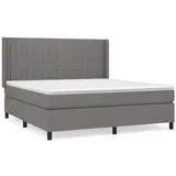 vidaXL Boxspringbett mit Matratze Dunkelgrau 160x200 cm Stoff