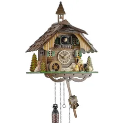 Engstler -Kuckucksuhr Holzhacker Schwarzwaldhaus Quarz Uhrwerk 25cm- 4441 QM