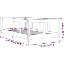 vidaXL Kinderbett 70x140 cm Massivholz Kiefer