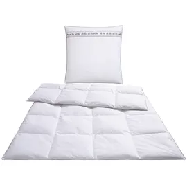 OTTO home Daunenbettdecke + Kopfkissen OTTO HOME "Sorsele, Bettdecke 135x200 cm oder 155x220 cm, 2-tlg.", weiß, B/L: 135cm x 200cm Anzahl Teile 1, B/L: 80cm x 80cm Anzahl Teile 1, Bezug: Baumwolle Füllung: Entendaune/-feder, warm, Bettdecken Bezug: 100% Baumwolle.