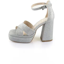 Buffalo High-Heel-Pumps BUFFALO "Buffalo Cross -Vegan Glitter", Damen, Gr. 38, silber, Kunstfaser, unifarben, Schuhe