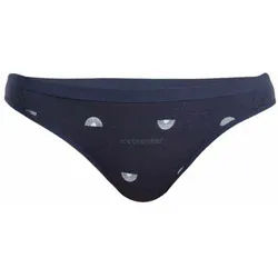 Icebreaker Damen Merino Siren Bikini Shine AOP Bikinihose, L - MIDNIGHT NAVY/AOP
