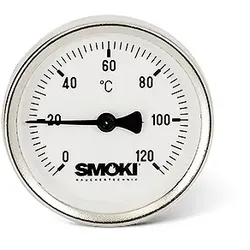 SMOKI Räuchertechnik Thermometer 0-120°C mit Montageset; Skala 63mm, Tauchrohr: 63mm