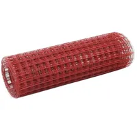 vidaXL Drahtzaun Stahl mit PVC-Beschichtung 25x0,5 m Rot