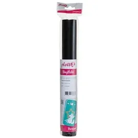 plottiX Vinylfolie permanent schwarz 31,5 cm x 1,0 m, 1 Rolle