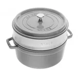 STAUB La Cocotte runder Gusseisentopf mit Einsatz 40508-819-0 - 3,8 ltr. graphit