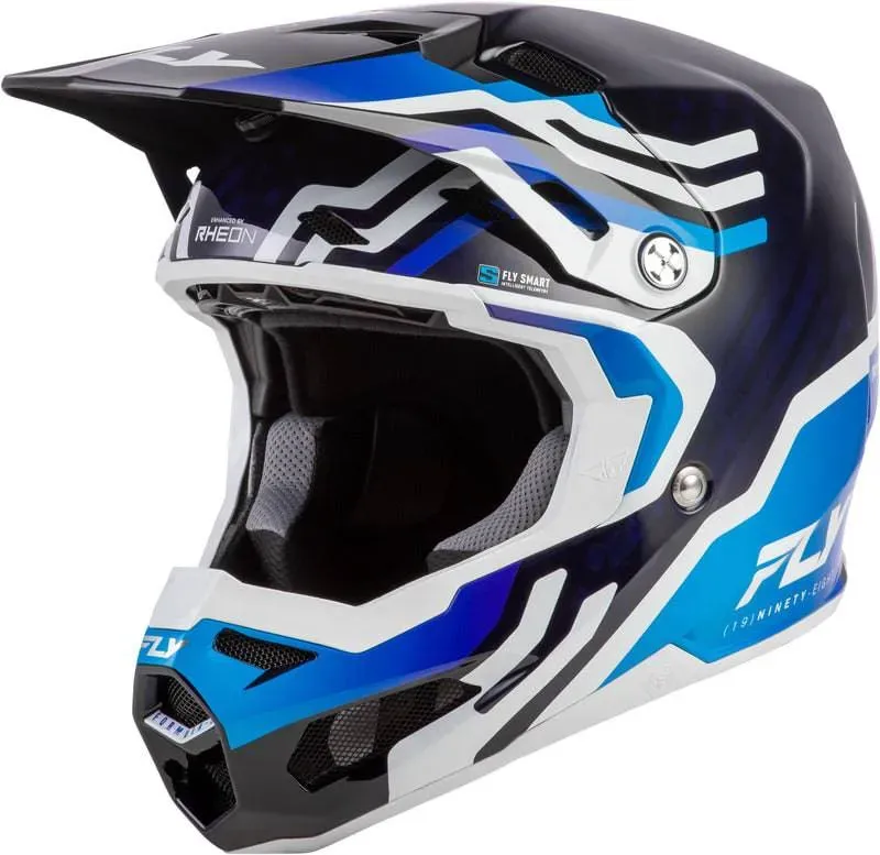 Fly Racing Formula S Carbon Byte Helm Blau Carbonweiss - L