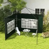 2er Set Seitenwände Für Pavillon 3x3 3x6 Wasserdicht Seitenteile Mit Fenster Dunkelgrün