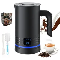 Milchaufschäumer Elektrisch 4 in 1,430ml Großes AutomatischerMilchschäumer,Geräuschloser,Abschaltung,Antihaftbeschichtung,für Heißen und Kalten Milchschaum,Heiße Schokolade,Latte,Cappuccino