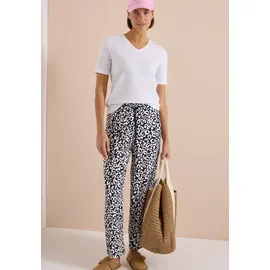 Cecil Wide Leg Hose im Loose Fit mit Leo-Print - blau