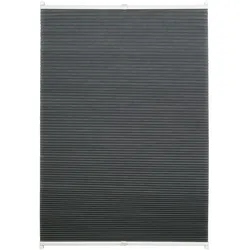 Ondeco Wabenplissee verspannt Klemmträger ohne Bohren Klemmfix  Blickdicht Sonnen-Schallschutz Farbe: Grau, Größe: 80x210 cm