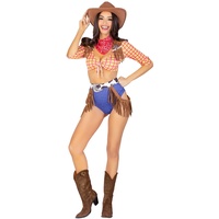 LEG AVENUE Damen-Kostüm, verspielt, Cowboy, Halloween, mit rotem Bandana, Größe S