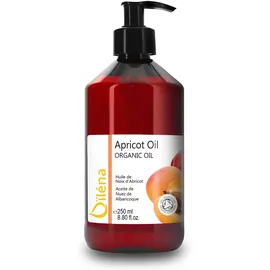Oïléna - Organisches Aprikosenkernöl NATIV | Schnell einziehendes Öl | Feuchtigkeitsspeichernd | Ideal für trockene Haut | Anwendung als Massageöl, Badeöl und Haarkur | Bio Öl, 250 ml