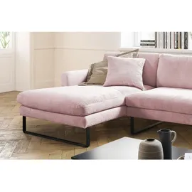 KAWOLA Ecksofa Ricarda Cord Recamiere links rosa