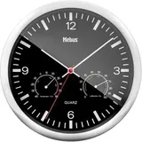 MEBUS Wanduhr 56731 Quarzuhr, Ø 25 cm schwarz