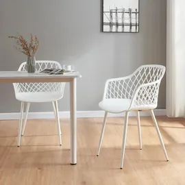 [en.casa] Stühle, Kangasniemi 2er Set Weiß