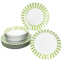 Mambocat Split grün Tafelservice 12-tlg. gestreift