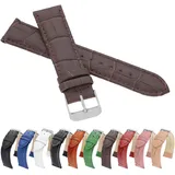 MARCHEL Croco LM-55 Lederarmband 8 mm Braun Krokoprägung Uhrenarmband Krokodilmuster Uhrband Rindsleder