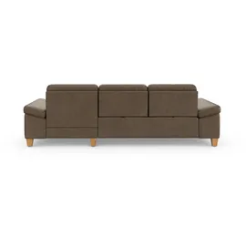 sit&more Ecksofa SIT & MORE "Westham L-Form", braun (coffee), B:275cm H:88cm T:172cm, 100% Polyester, Sofas, Ecksofa, mit Recamiere, mit oder ohne Bettfunktion, Bettkasten, Füße Eiche