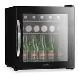 Beersafe Getränkekühlschrank mit Spiegelglastür 47 Liter LED Glas Schwarz leise
