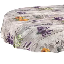 ANRO Tischdecke Provence Oval 220 x 140 cm Grau