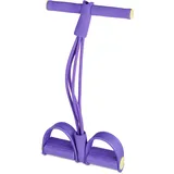 Relaxdays Multi Expander, verstellbare Pedale, Griffstück, multifunktional, Widerstandsband für Fitnesstraining, lila,