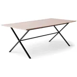 Hammel Furniture Esstisch HAMMEL FURNITURE "Meza Designtisch mit Auszugsfunktion und 2 Einlegeplatten", beige (natur, schwarz, natur), B:210cm H:74cm T:100cm, Tischplatte: Weißpigmentiertes, matt lackiertes Eichenfurnier (natürliche MDF-Kante).